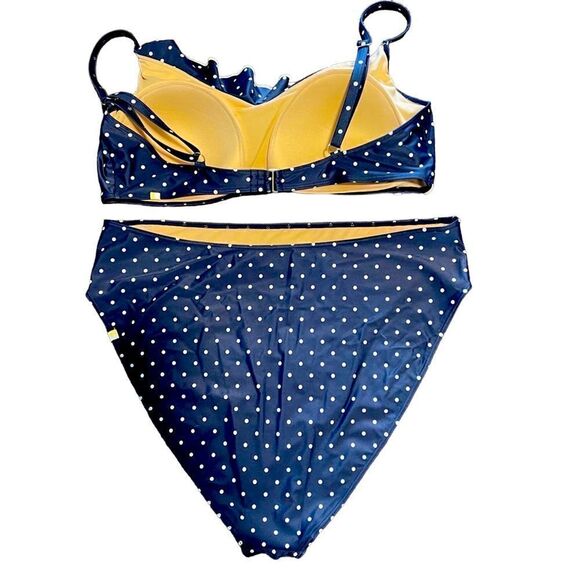 Summersalt- Women’s The Ruffle Marina Bikini Navy and White Dot Plus Size 20/22 - Picture 7 of 12